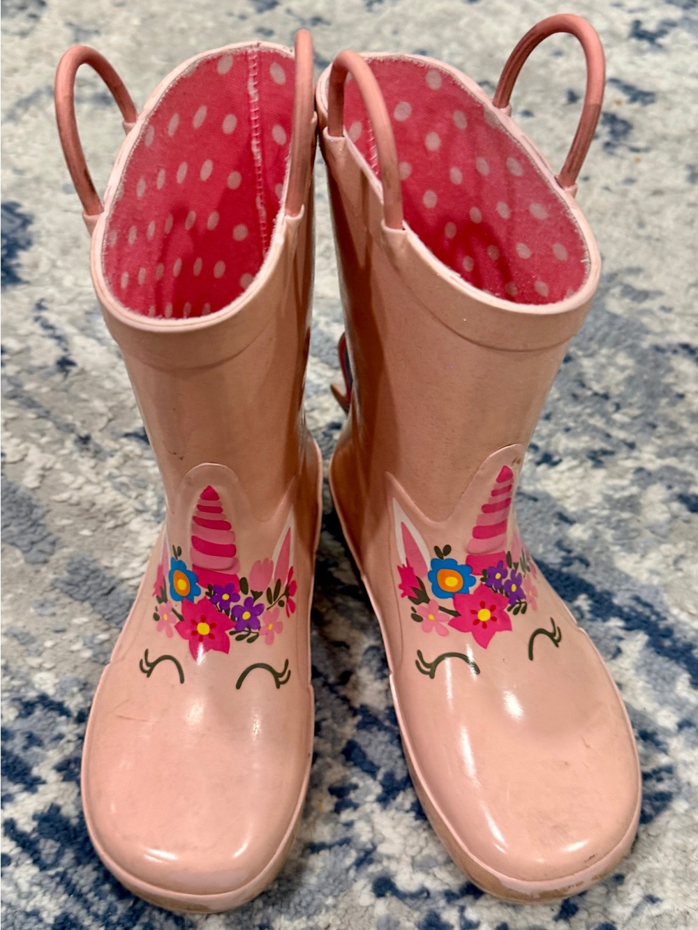 Western Chief Pink Unicorn Kids Rain Boots with Floral Detail